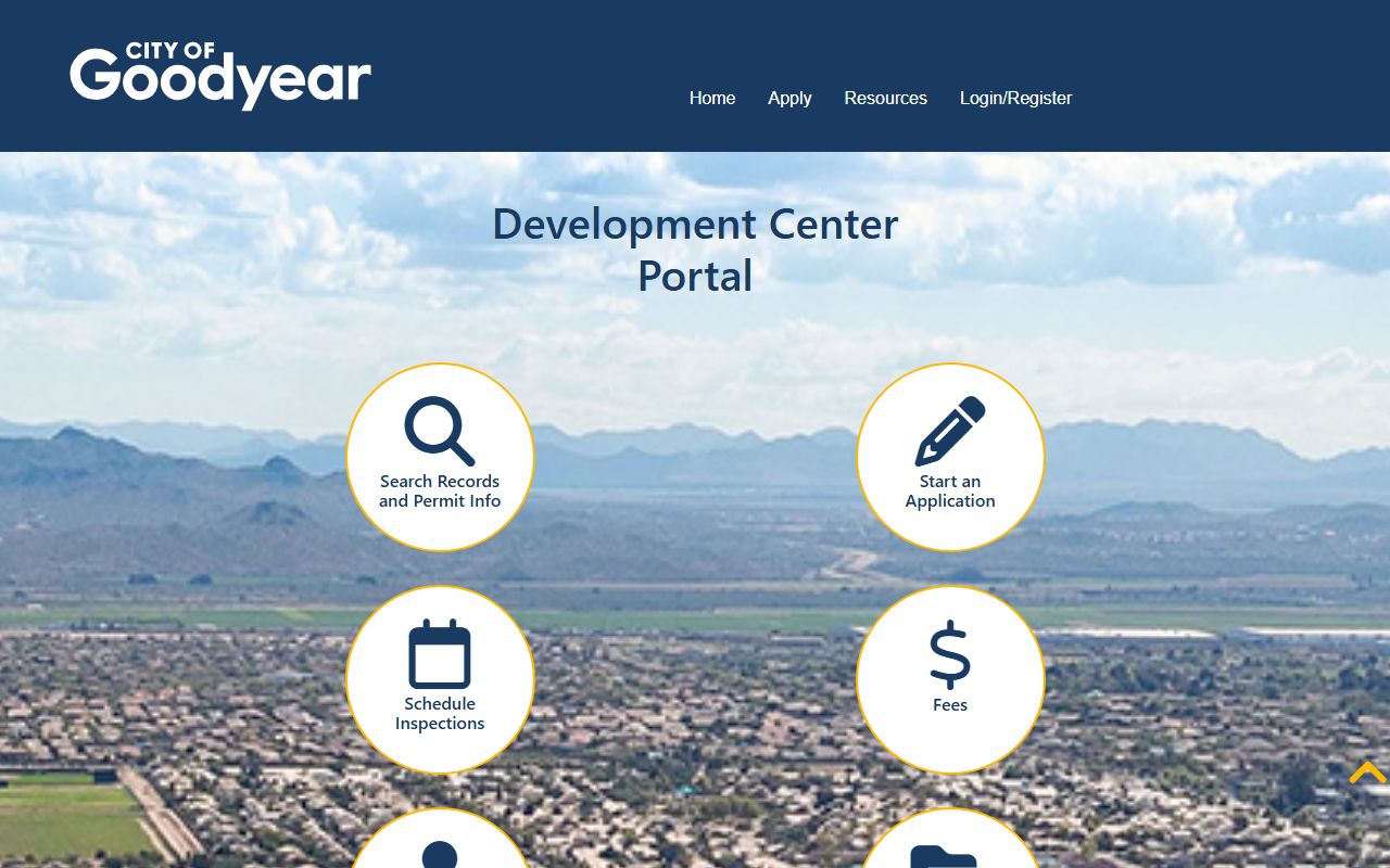 Goodyear Accela permit portal for property records searches