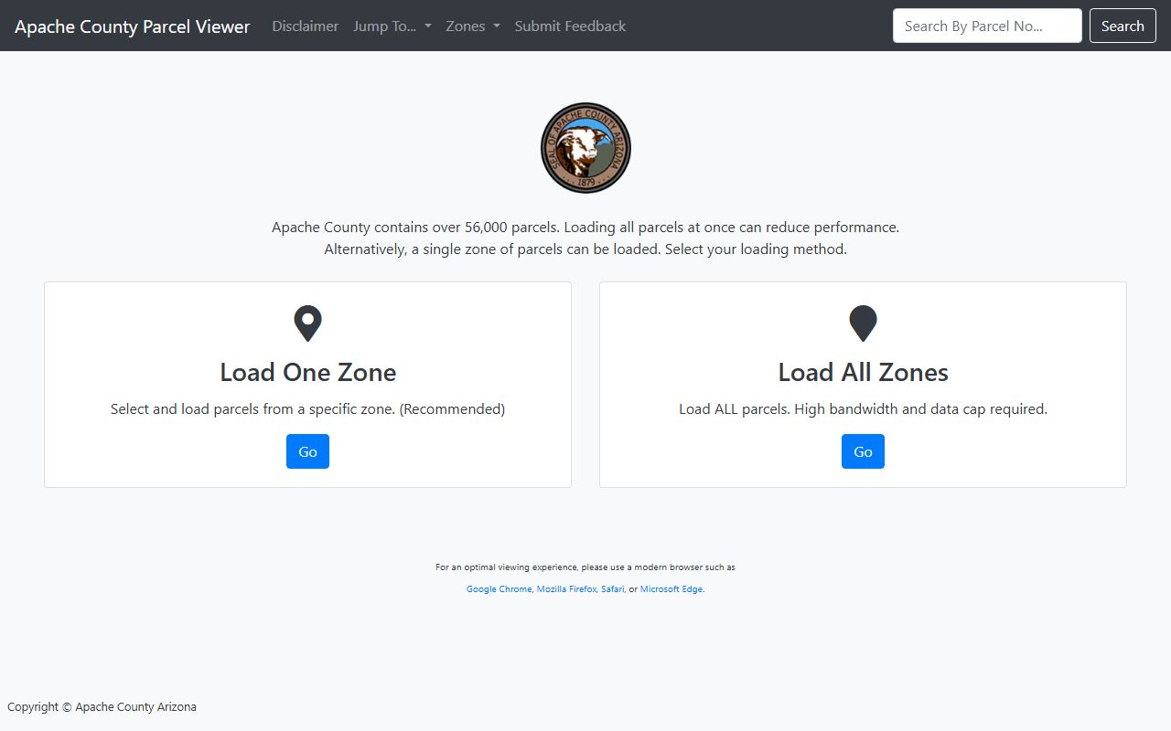 Apache County GIS parcel viewer map