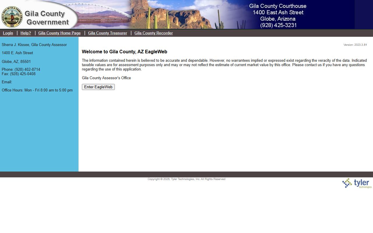Gila County EagleWeb property search