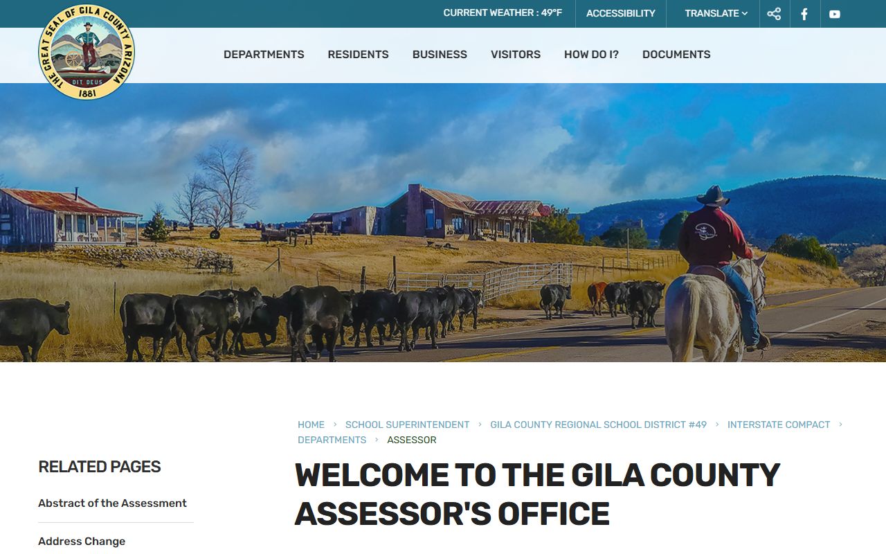 Gila County Assessor main page