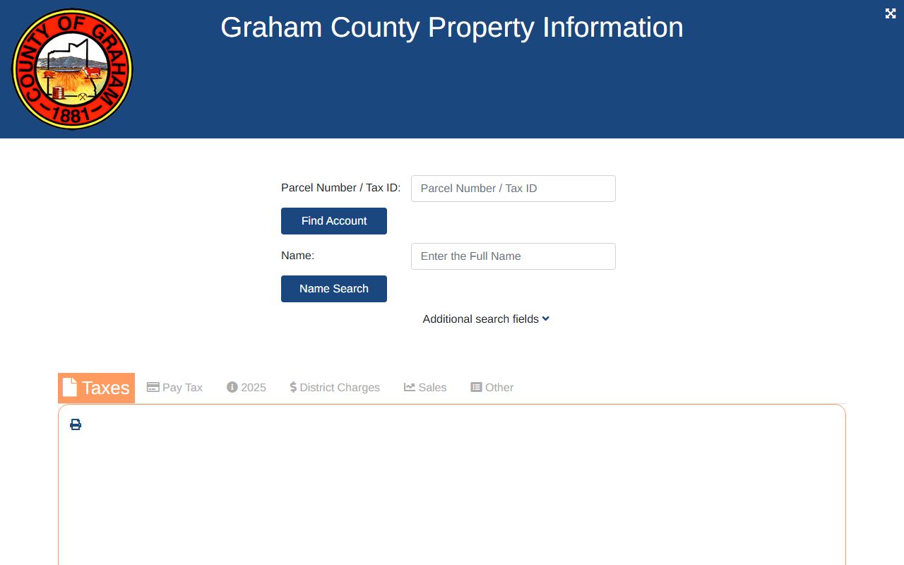 Graham County property search database