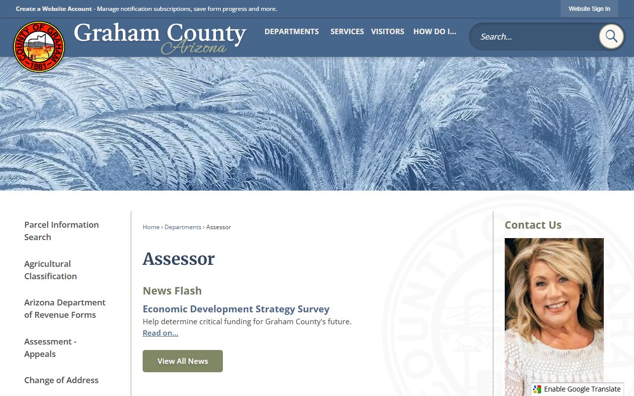 Graham County Assessor main page