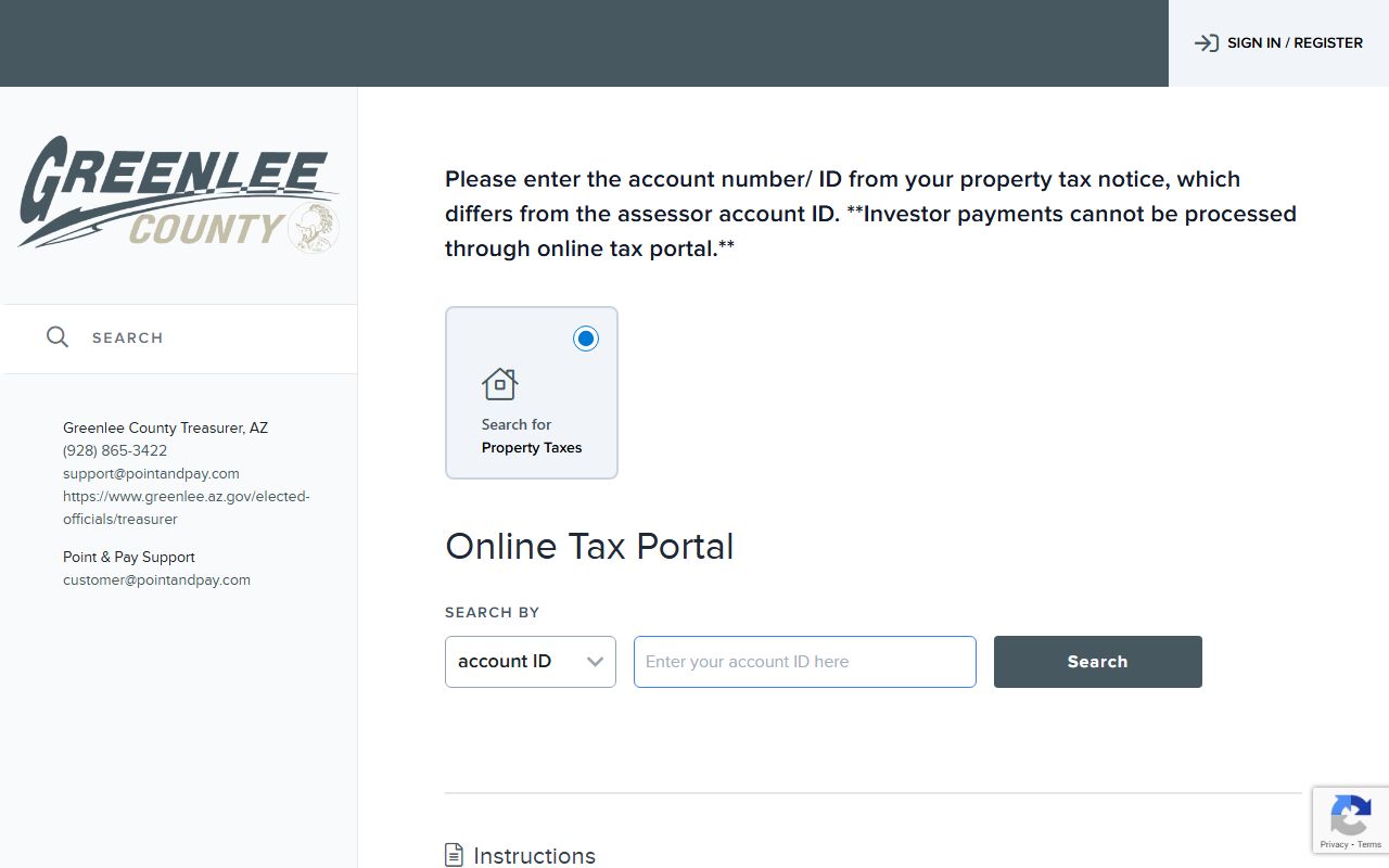Greenlee County tax payment portal