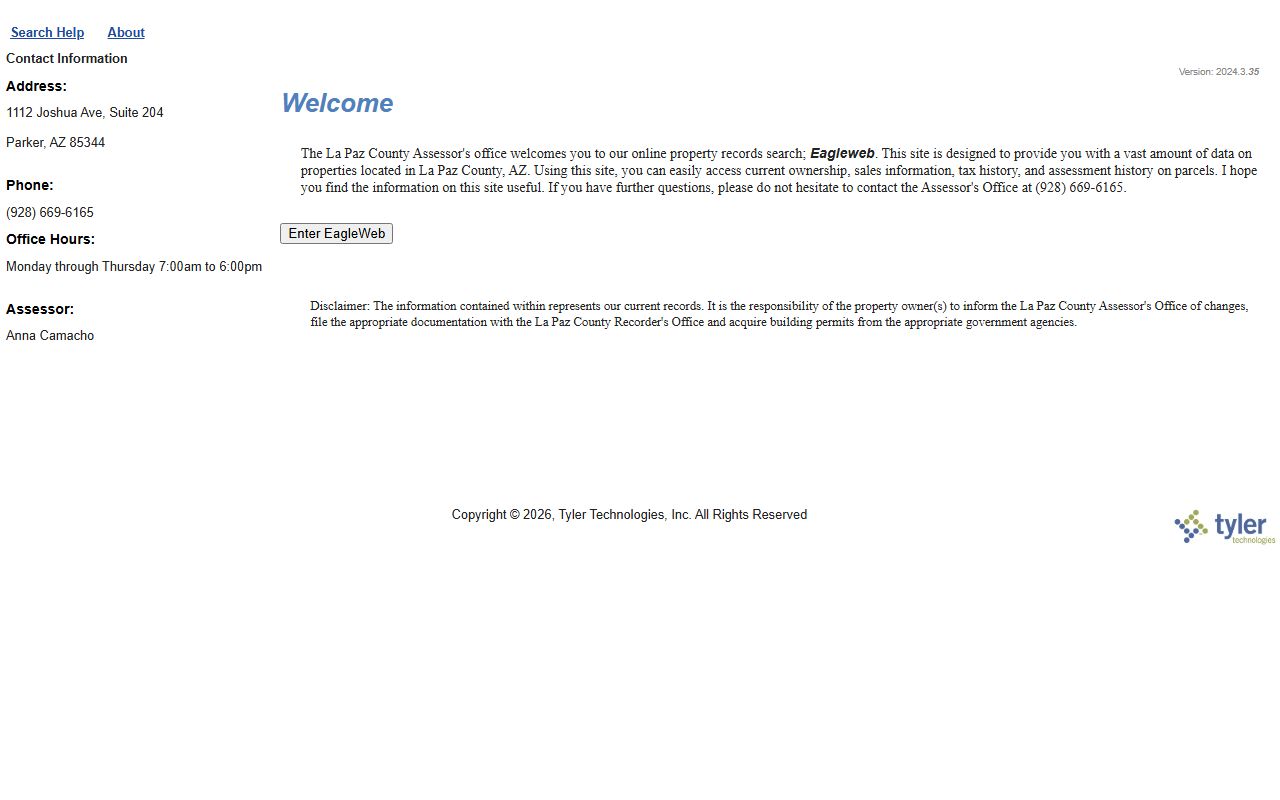 La Paz County property search database