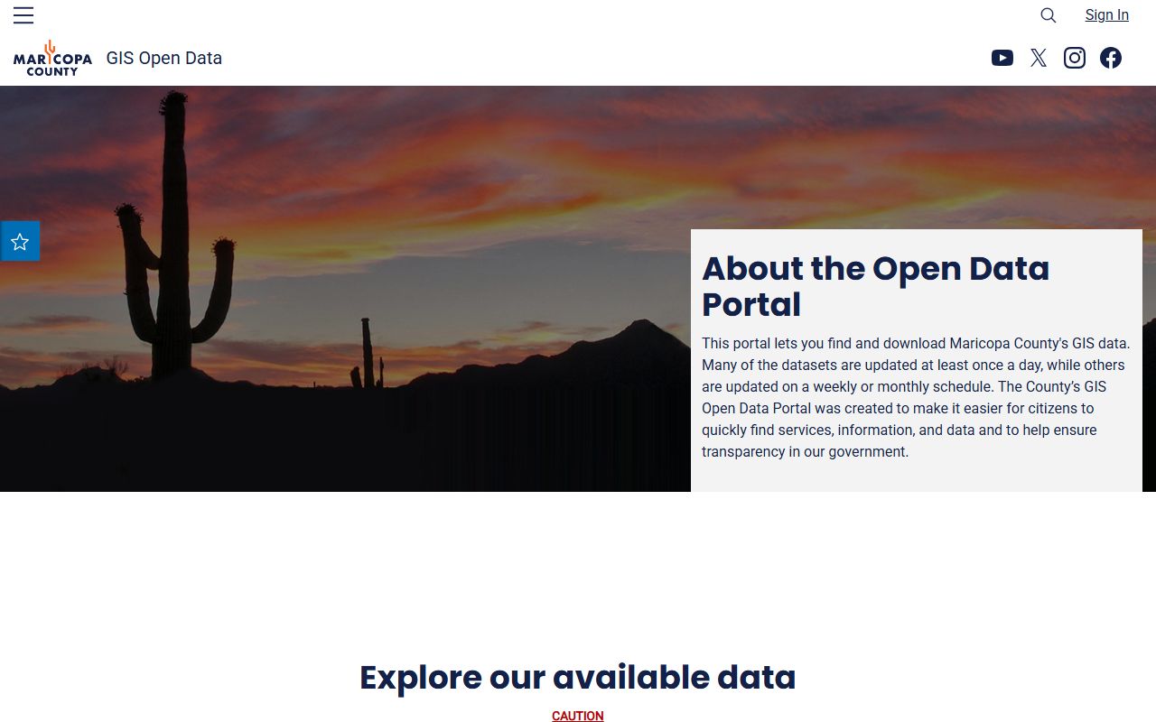 Maricopa County GIS open data portal