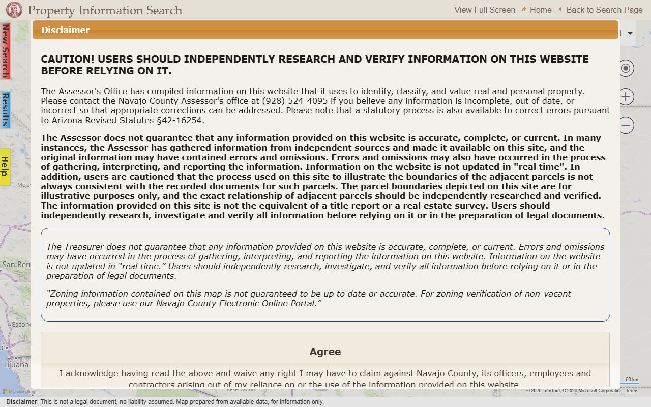 Navajo County property map search