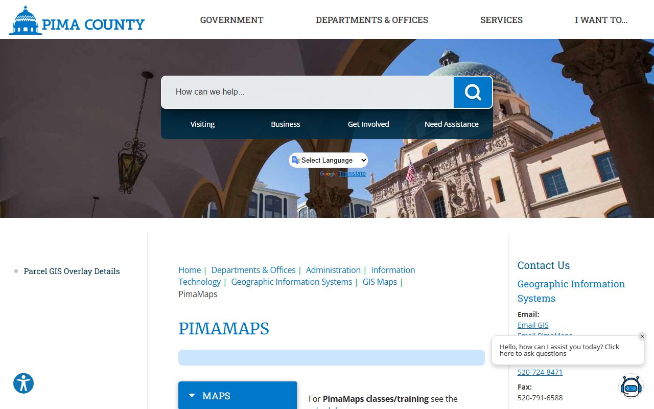 Pima County PimaMaps GIS viewer for property records