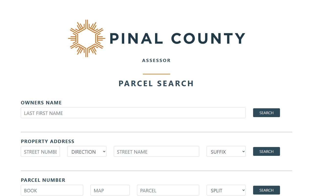 Pinal County parcel search database for property records