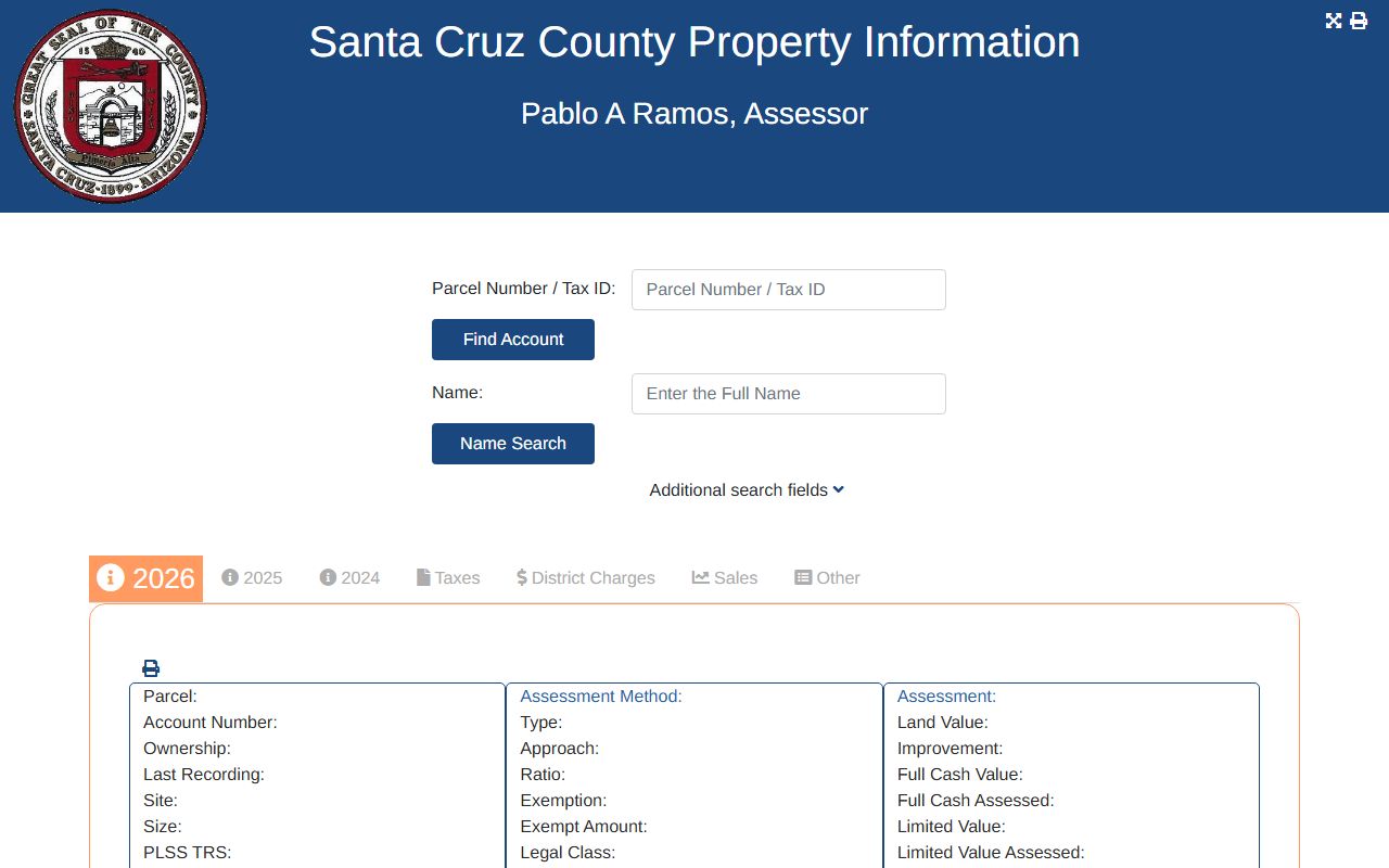 Santa Cruz County property search database