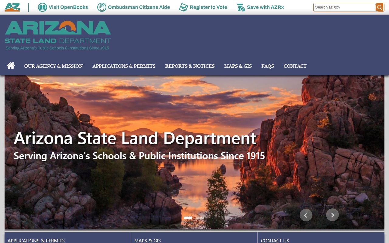 Arizona State Land Department portal for Arizona property records
